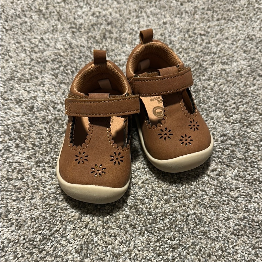 Stride Rite Tan Baby Walker Shoes